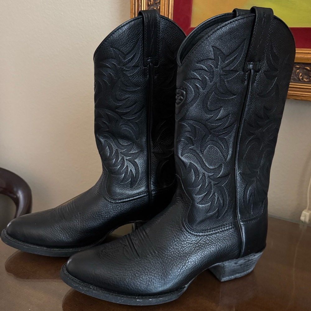 Ariat Men's Heritage R Toe Western Boot in Black - Size 9D - Picture 4 of 13